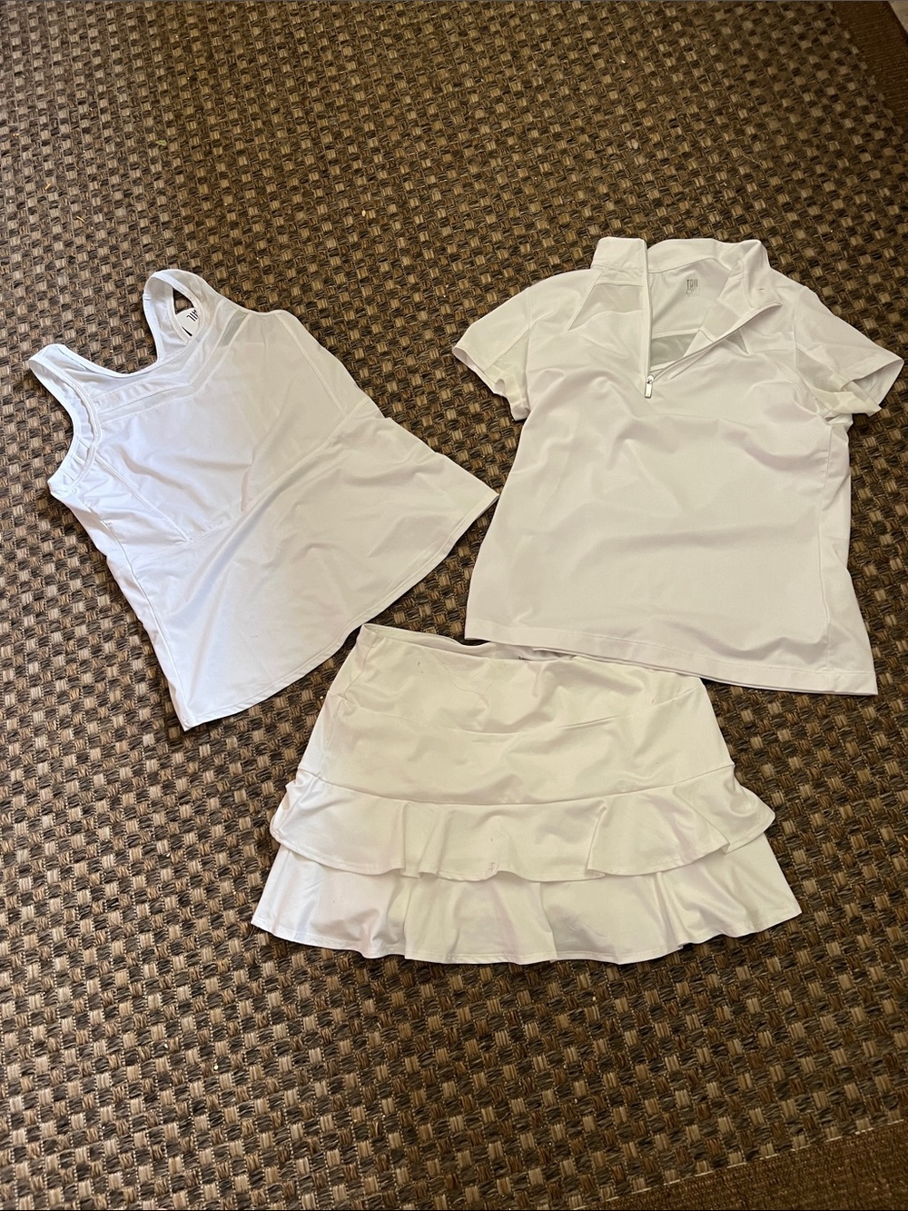 Women’s TAIL White Ruffle Tennis Skirt - Athletic Skort 3 piece set new without